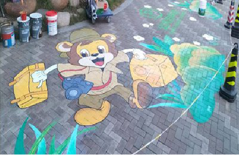 景东夏季画地面彩绘会遇到的问题