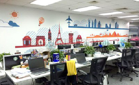 景东教你设计办公室墙绘的方法。