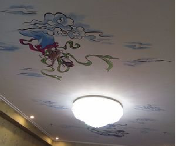 景东如何快速绘制天花板上的手绘墙？